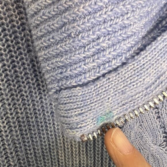 Talbots Womens 1/4 Zip Up Pullover Sweater Plus Sz 2X Blue Cable knit Office - Picture 8 of 12